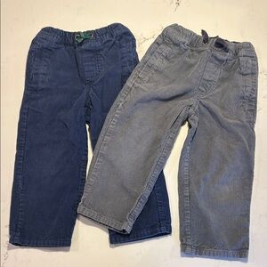3T Mini Boden Corduroy Pants - Navy and Light Gray